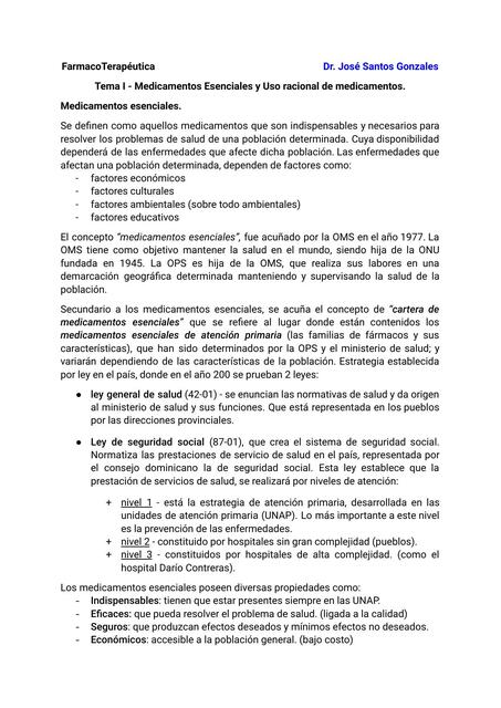 Medicamentos Esenciales y Uso Racional de Medicamentos 