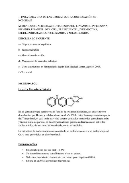 Albendazol y Mebendazol 