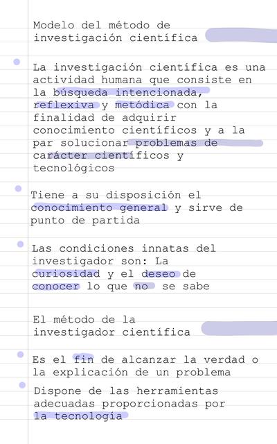 Modelo del método de investigación científica