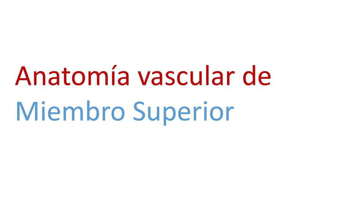 Anatomia vascular de miembro superior 