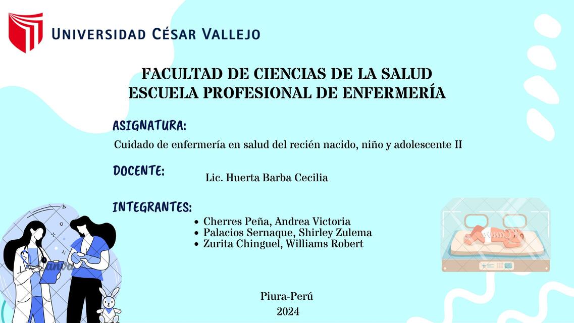 Cuidado de Enfermería en Salud del Recién Nacido, Salud y Adolescente II 