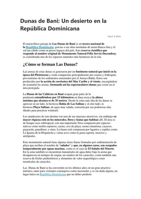 Dunas de Baní: Un Desierto en la República Dominicana 