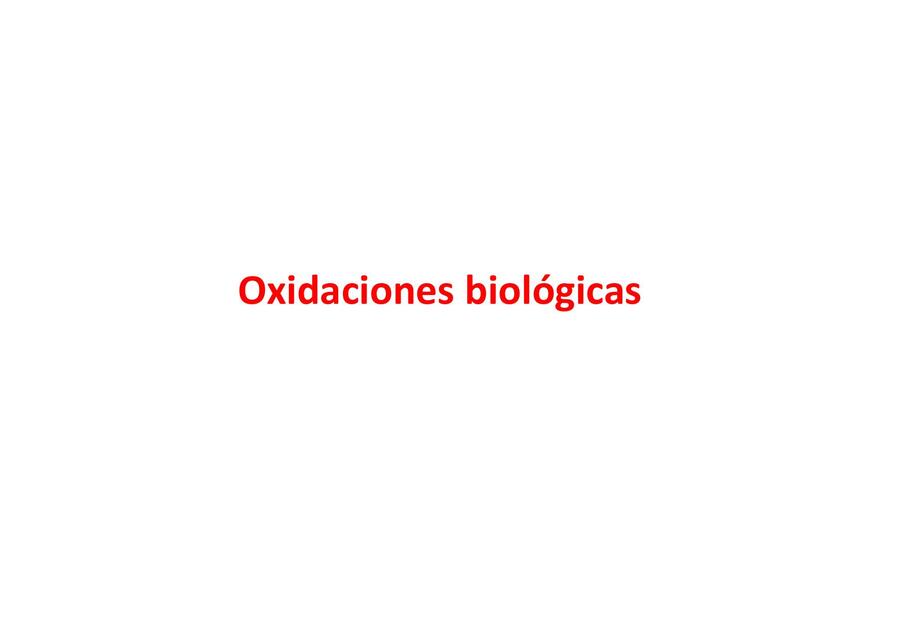 Oxidaciones biológicas 