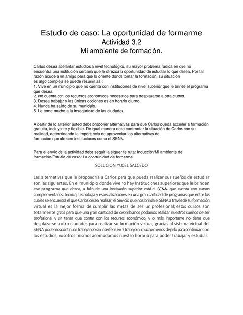 Estudio de Caso: La Oportunidad de Formarme 