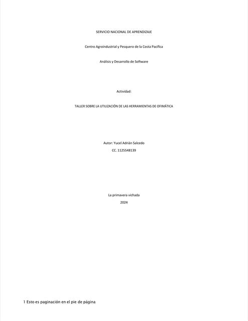 Taller sobre la Utilización de Herramientas de Ofimática