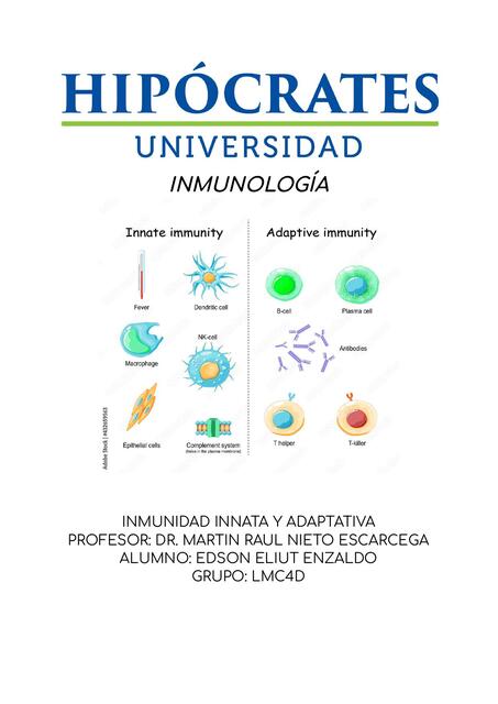 Inmunología inmunidad innata y adaptativa 