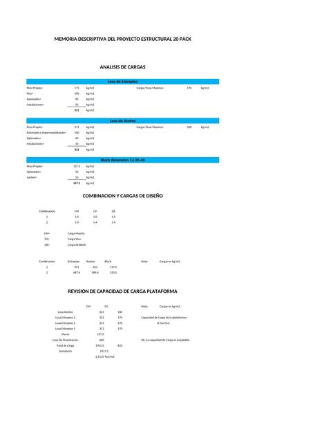 Memoria Descriptiva del Proyecto Estructural 