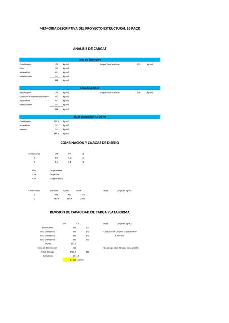 Memoria Descriptiva del Proyecto Estructural 