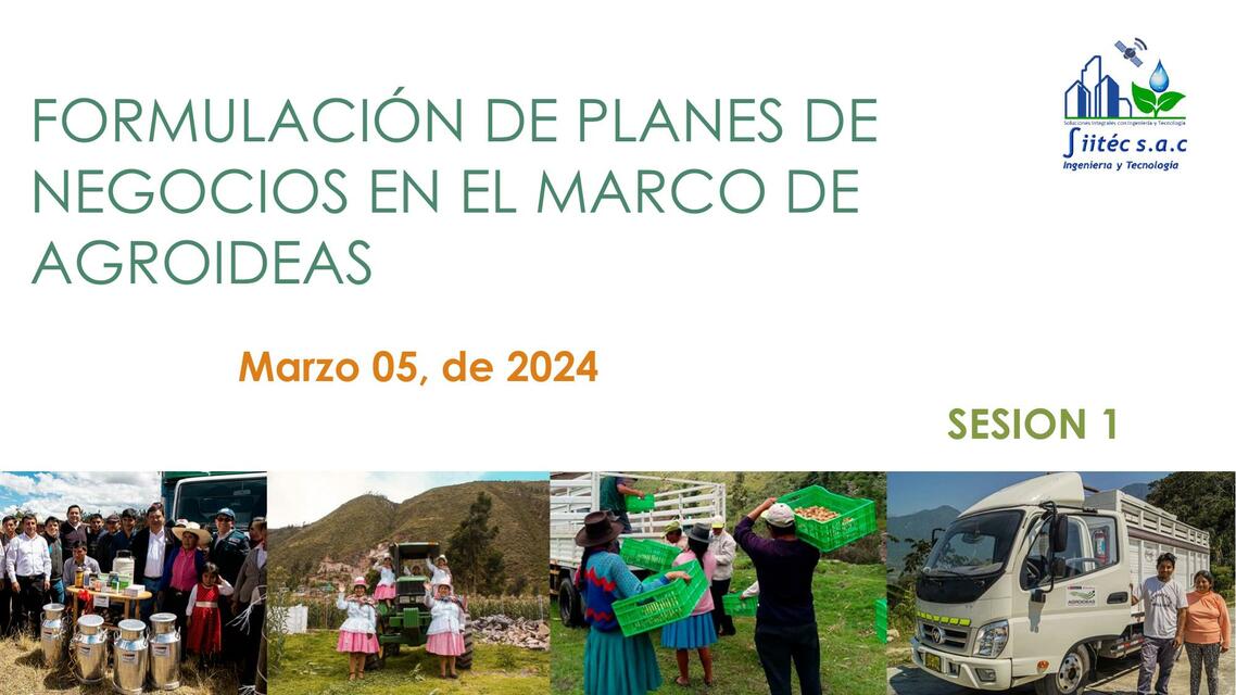 Formulación de Planes de Negocio en el Marco de Agroideas 