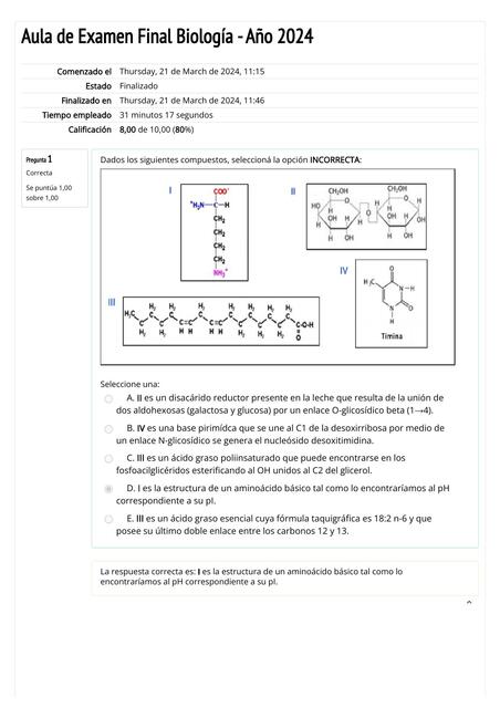 Aula de Examen Final de Biología- Año 2024 