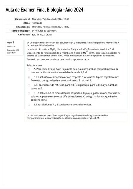 Aula de Examen Final de Biología- Año 2024 