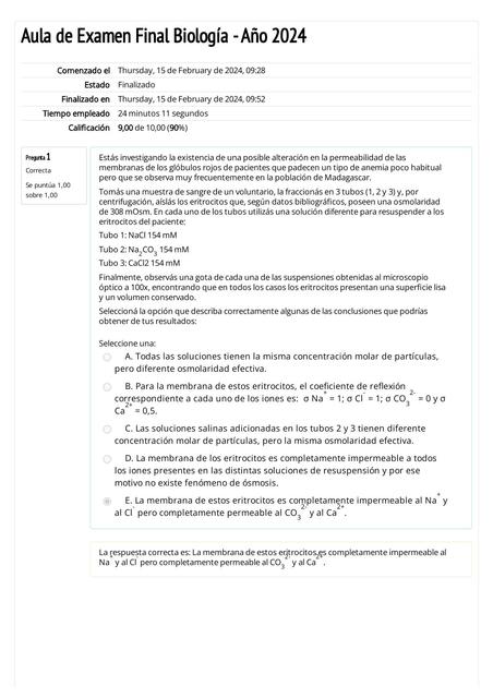 Aula de Examen Final de Biología- Año 2024 