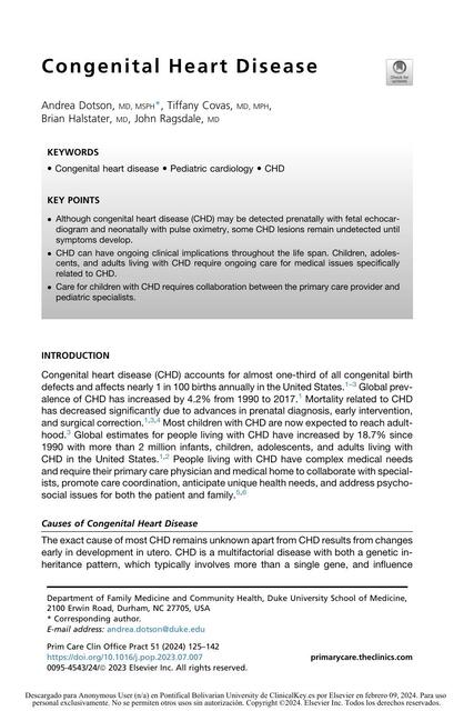 Congenital Heart Disease 