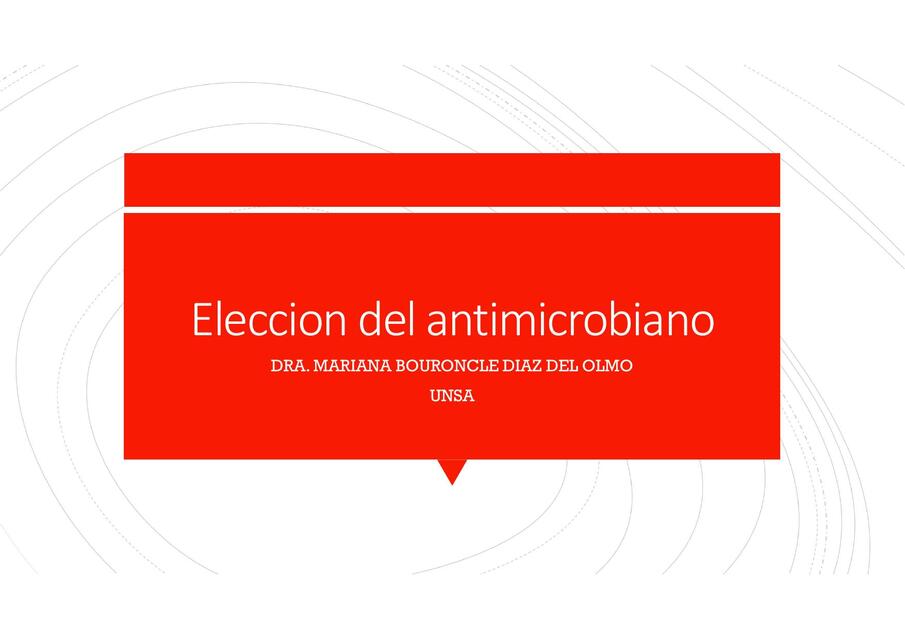 Elección del antimicrobiano 