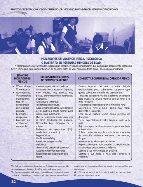 Identificación de Casos de Violencia fisica, psicológica o maltrato en personas menores de edad