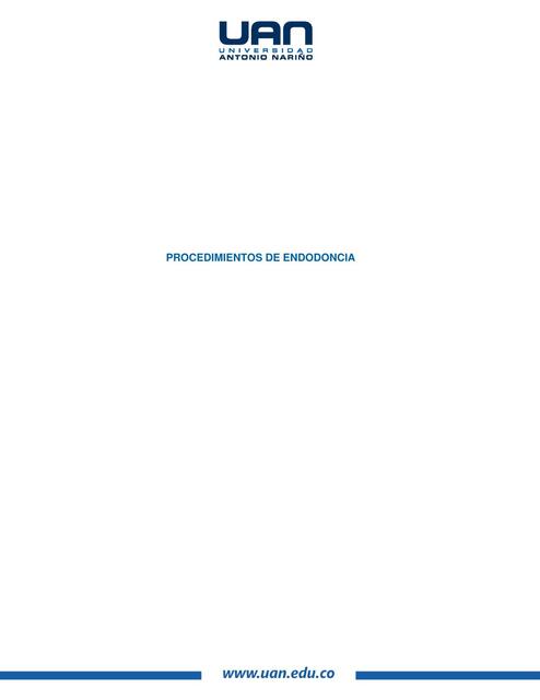 FORMATO DE PROCEDIMIENTOS ENDODONCIA