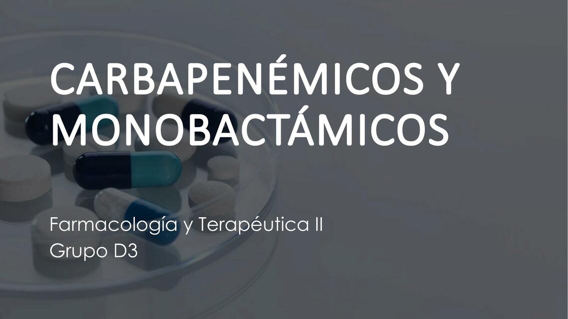 Carbapenémicos y Monobactámicos