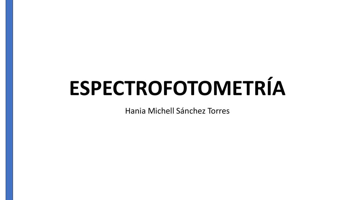 Espectrofotometría y hemoglobina 