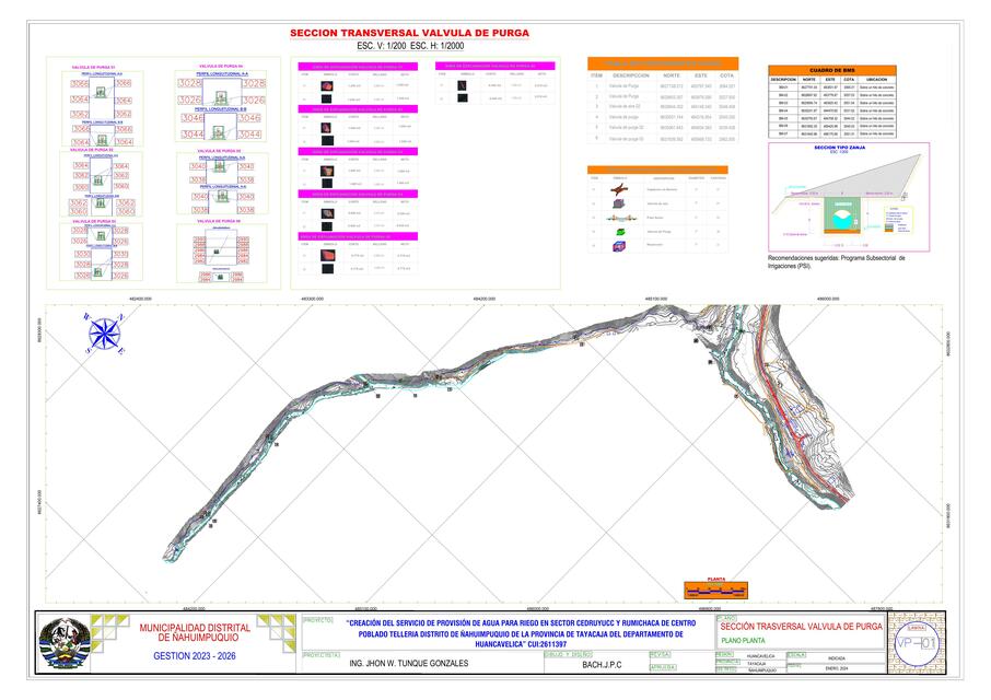 Plano de Sección Transversal Válvula de Purga