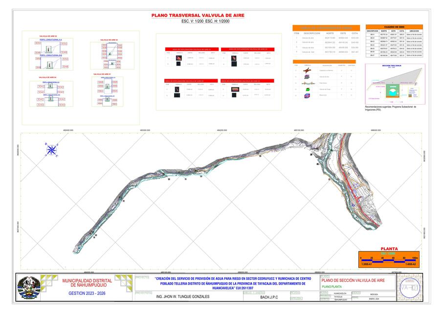 Plano de Sección Transversal Válvula de Aire