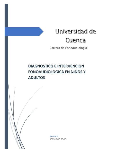 Diagnostico e intervencion fonoaudiologia en niños y adultos 