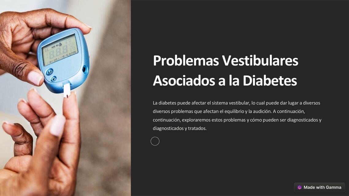 Problemas Vestibulares Asociados a la Diabetes