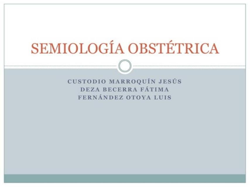 Semiología obstétrica 