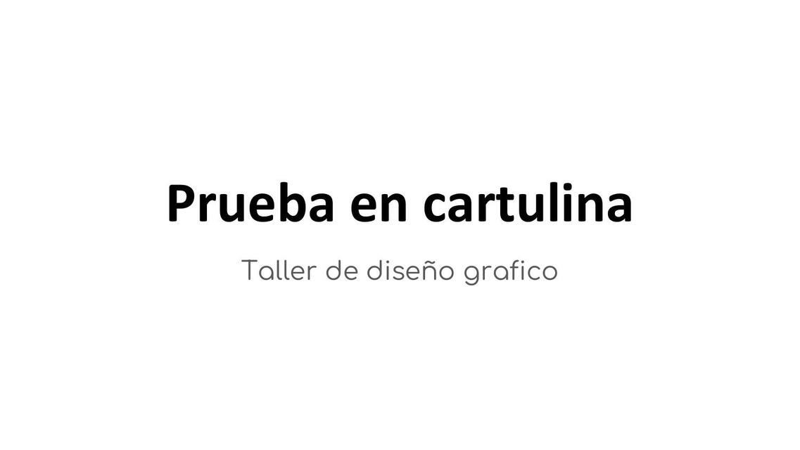 Prueba en Cartulina 