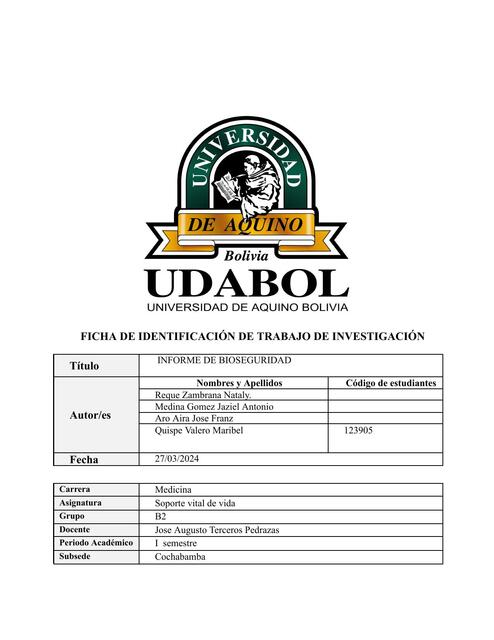 Informe de Bioseguridad 