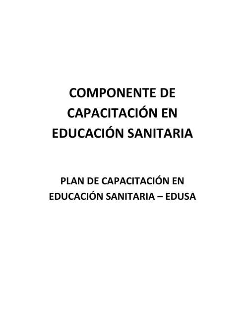 Componentes de capacitacion en educacion sanitaria | Fidel Manayay | uDocz