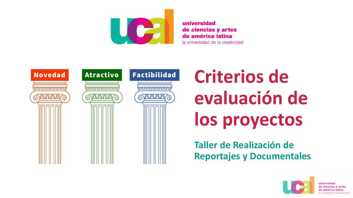 Criterios de evaluación de los proyectos