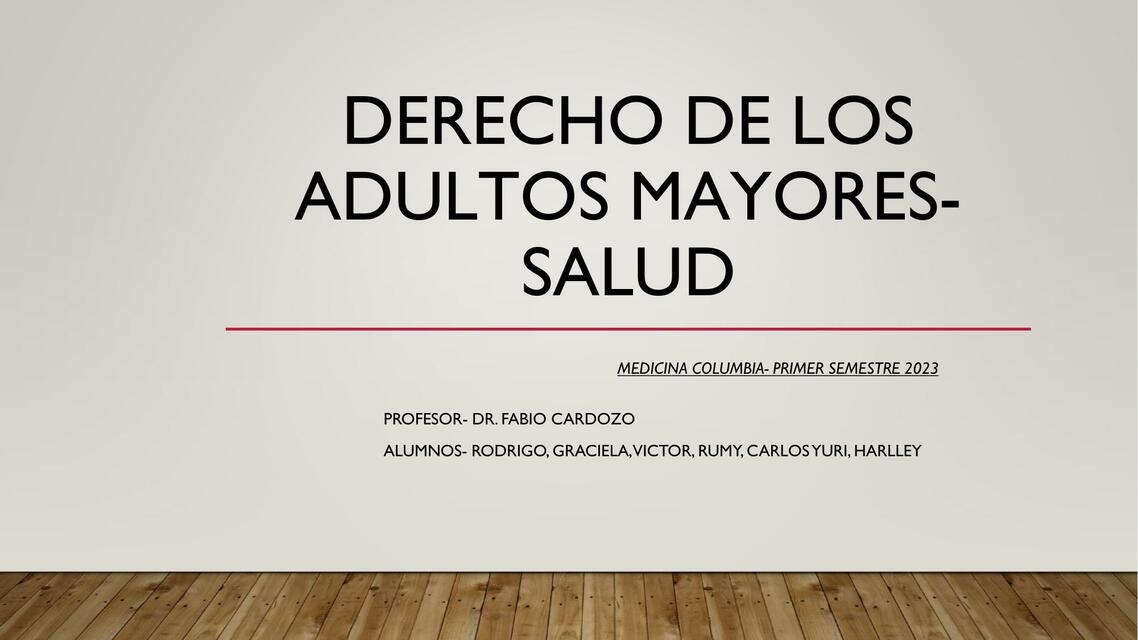 Derecho de los adultos mayores salud