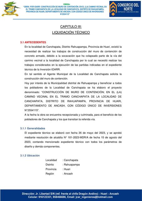 Liquidación técnico   