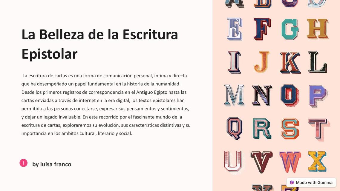 La Belleza de la Escritura Epistolar 