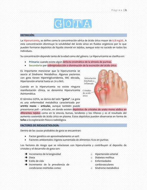 Artritis Gotosa | KEILA JARED HERNANDEZ VERA | uDocz