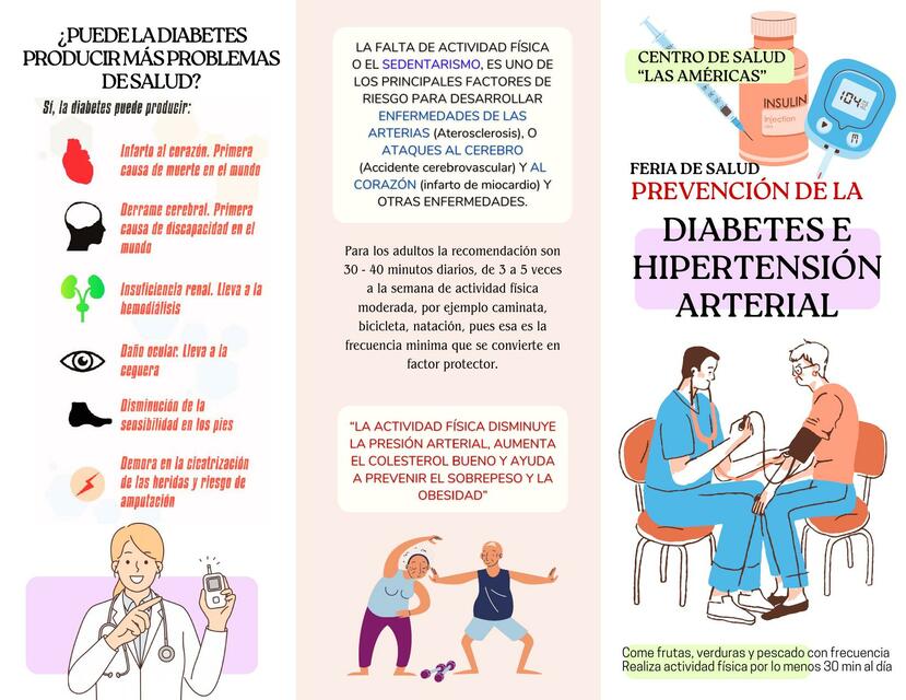 Tríptico - Diabetes e hipertensión arterial. Prevención