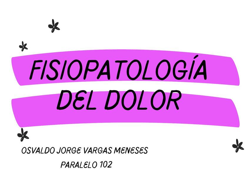 Fisiopatología del dolor 