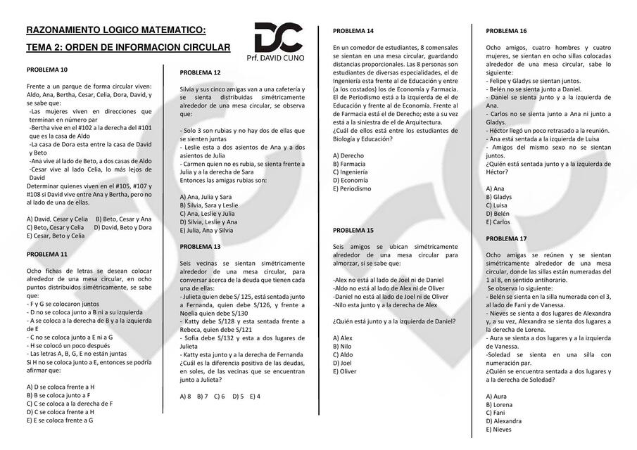 Tema 2: orden de información circular  