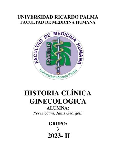 Historia clínica ginecológica