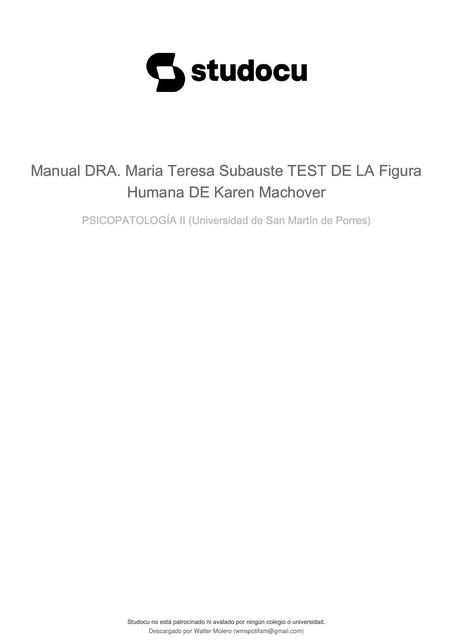 Manual de Test de la Figura Humana 