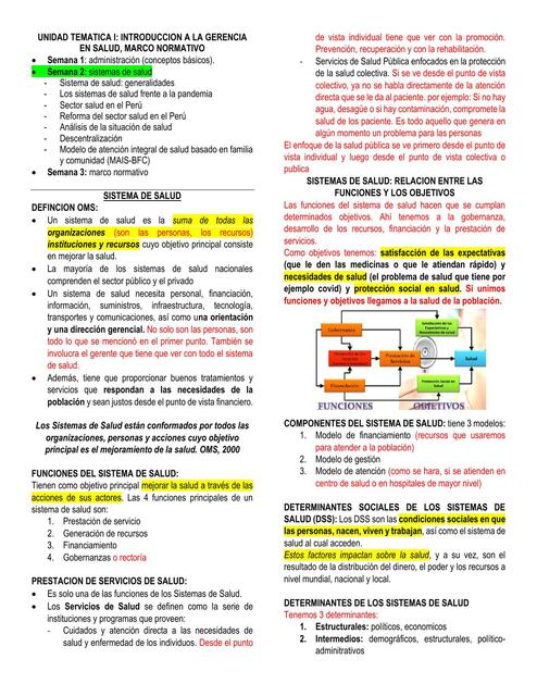 Gerencia en salud-sistemas de salud