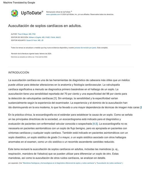 Auscultación de Soplos Cardiacos en Adultos 