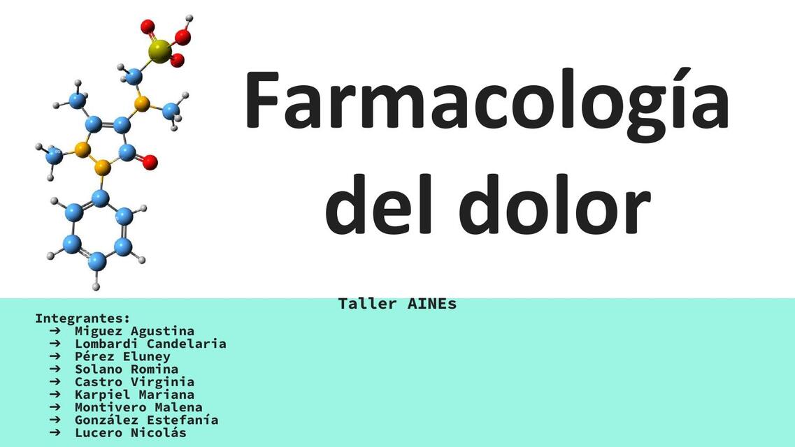 Farmacología del dolor 