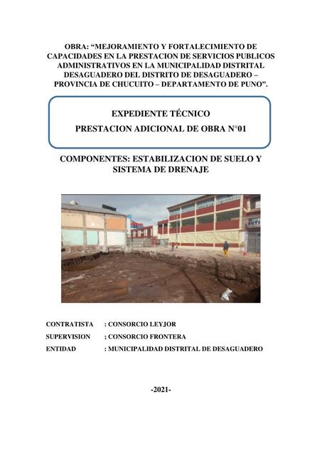 Prestacion adicional de obra 