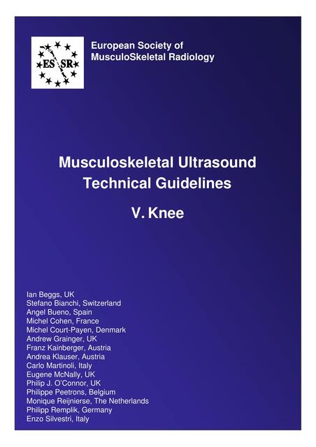 Musculoskeletal UltrasoundTechnical Guidelines