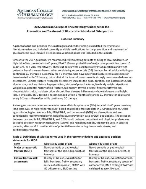 2022 American College of Rheumatology Guideline for the   Prevention and Treatment of Glucocorticoid-Induced Osteoporosis