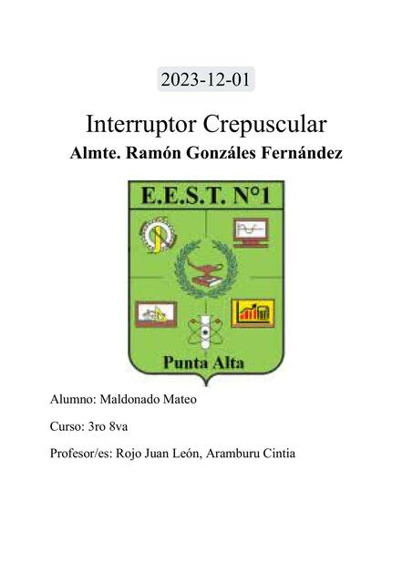 Informe Técnico sobre Interruptor Crepuscular