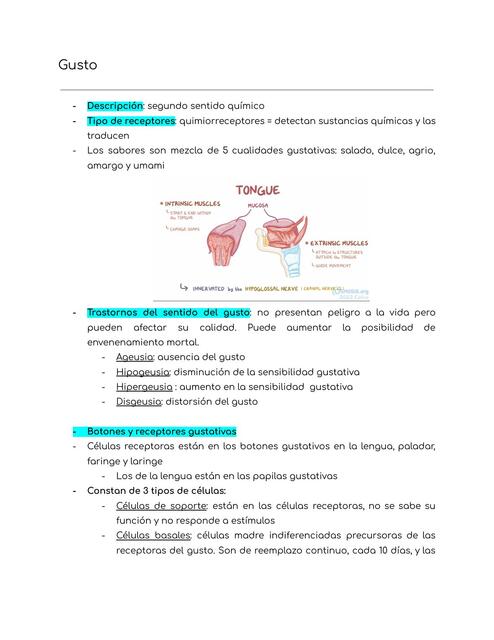 Fisiología del Gusto