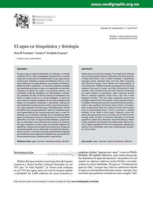 El agua en bioquimica y fisiologia 