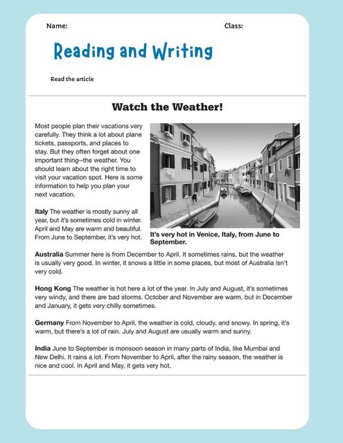 Reading and Writing